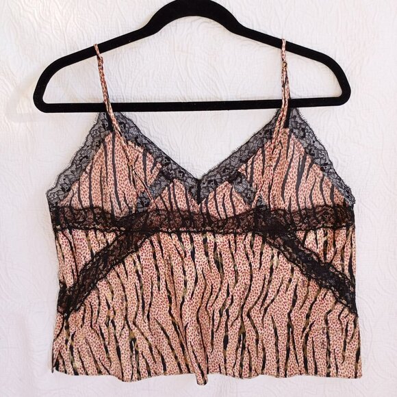 Victorias Secret Lace Trim Animal Print Camisole XL Pijama - Picture 3 of 6